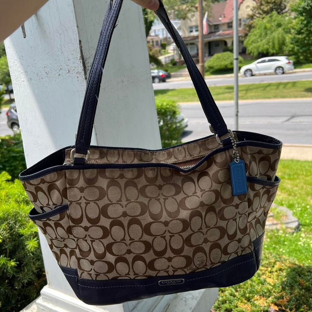 y2k 2000s coach carrie signature c monogram carryall tote shoulder bag ౨ৎ ⊹ ‧₊˚